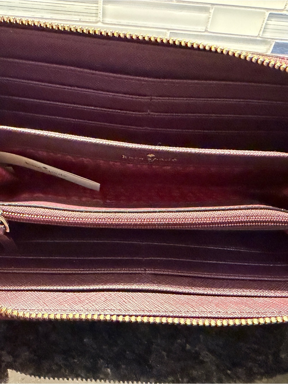 Kate Spade Continental Wallet Neda Laurel Way Saffiano in Deep Plum - Picture 6 of 10